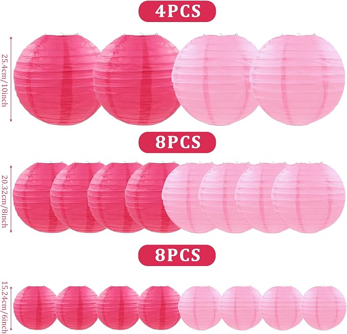 20Pcs Paper Lanterns Decorative - Image 3