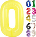 0 Balloon - Macaron Yellow Birthday Number Balloons, 40 Inch Decorations | by ALPHADELTAPI
