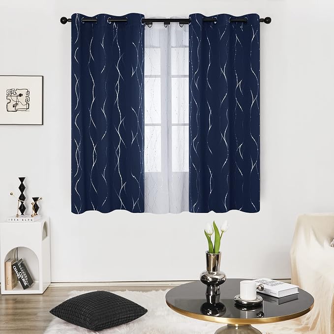 Deconovo Living Room Curtains 54 Inches Long, Thermal Insulated, Room Darkening - Image 2