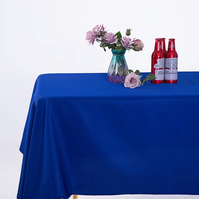 Ascoza 2pack 60x120 Inch Royal Blue Rectangular Tablecloth 6 Feet Table Cloth in Polyester Fabric for Wedding/Banquet/Restaurant/Parties