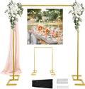 8.2FT Square Wedding Arch Backdrop Stand Adjustable, Garden Trellis | Gold by DEVISEFUN