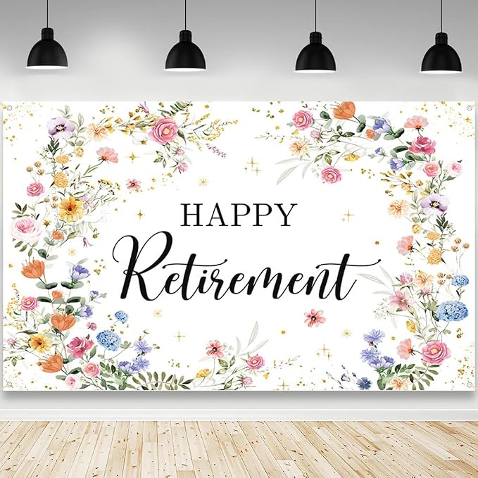 AIBIIN Happy Retirement Backdrop by AIBIIN