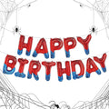 Spider Theme Happy Birthday Letter Balloons Banner, Party Decoration by WESTGO