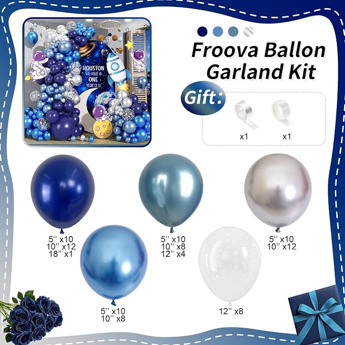 Blue and Silver Balloon Arch Kit - Image 2