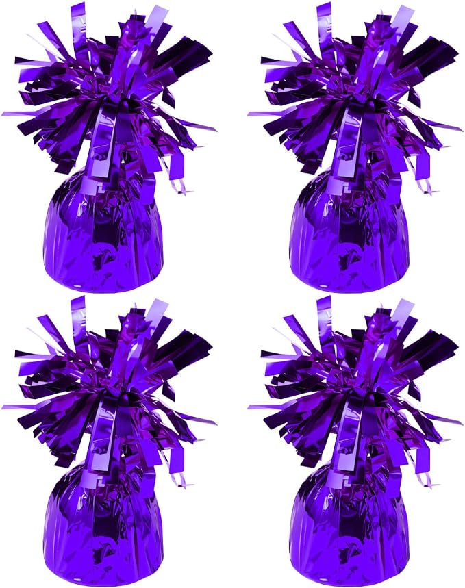 4 Pcs Purple Metallic Balloon Weights Holder Anchors Balloon Holder Weights by ZCYSRLQIN