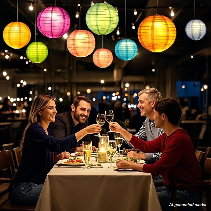 LIHAO 20PCS Colorful Paper Lanterns - Image 5