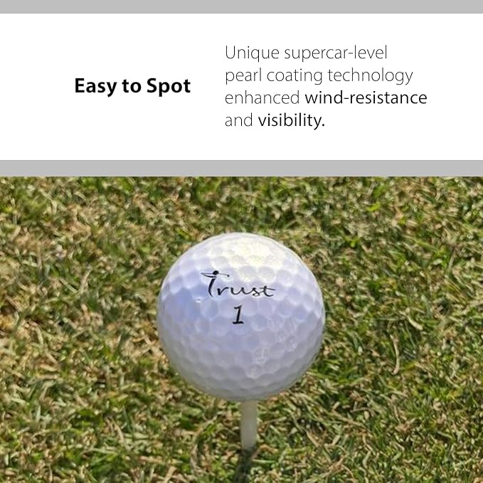 Trust Golf Ball I K8 Bison I Urethane Cover with Reactive Core I 3-Pcs I for Different Swing Speed I 12, 48, or 100 Balls I