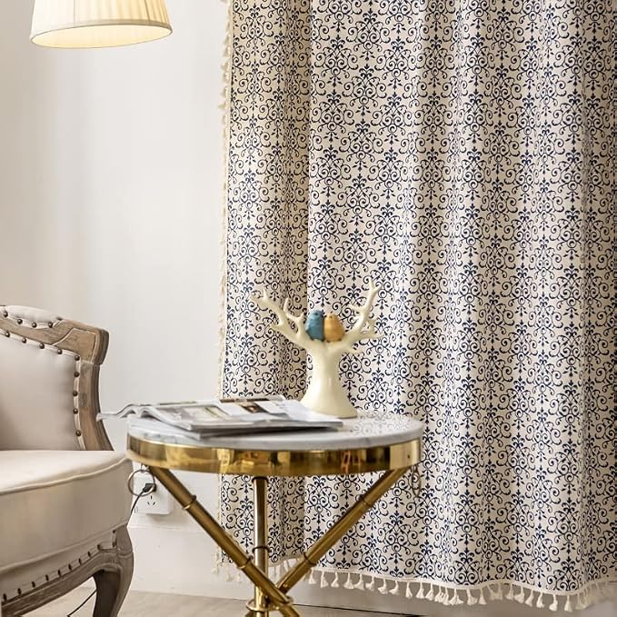 Sutuo Home Boho Curtain 84 Inches Length Semi-Blackout Bohemian Damask Moroccan - Image 5