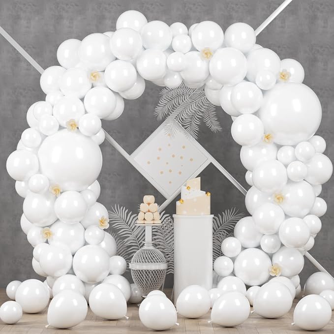 Voircoloria 90pcs White Balloons Garland Arch Kit, 18 12 10 5 Inch | by Voircoloria