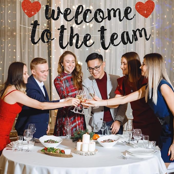 BEISHIDA Welcome to The Team Banner, NO DIY, Office Party Decorations - Image 4