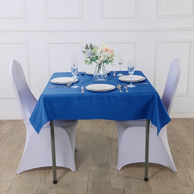 Cupuamon Square Tablecloth 70x70 inch Washable Polyester Fabric Table Cloth for Wedding Party Dining Banquet Decoration（70x70,Mediterranean Blue）