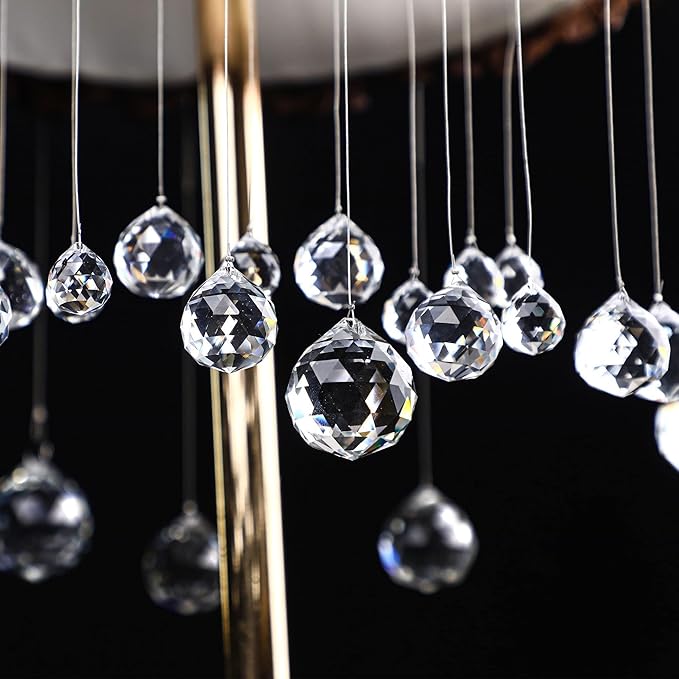 Crystalsuncatcher 10pcs Crystal Glass Ball Chandelier Prisms Pendants Parts Rainbow Crystal Suncatcher DIY Parts (20mm,Clear)