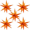 Star Foil Balloons 12 Point Cone Explosion Star Foil Balloons | 60 Pcs Orange by Moukiween