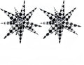 2 * 12 Pcs Black White Checkered Explosion Pointed Star Foil Balloons/Talladega by baoonworlld