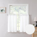 Tollpiz Short Linen Tier Curtains Rod Pocket Semi Sheer Half Kitchen Curtain by Tollpiz
