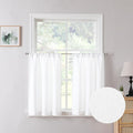 Tollpiz Linen Tier Curtain Rod Pocket Semi Sheer Half Kitchen Curtains Burlap by Tollpiz