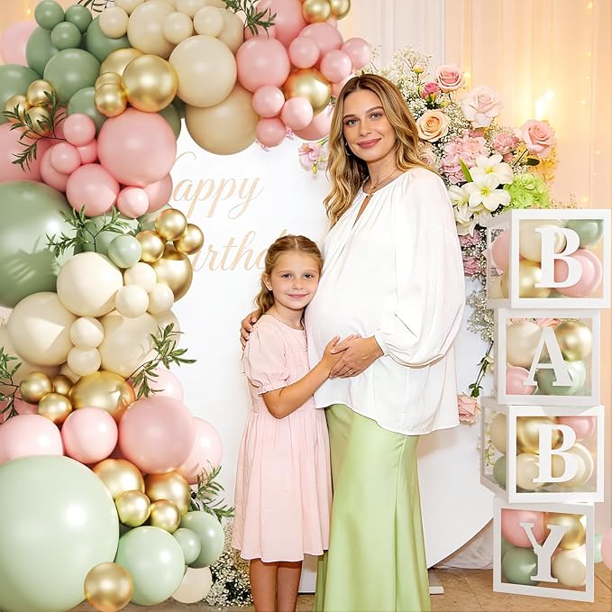 CROSSFINGERS Pink and Green Baby Shower Decorations - Image 5