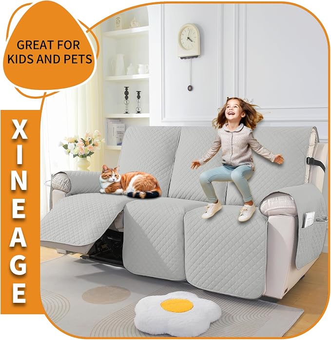 XINEAGE Water Resistant Recliner Cover, 3 seat Recliner Sofa Covers - Image 6