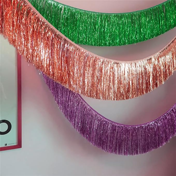 Premium Rose Gold Fringe Tinsel Garland - Image 9