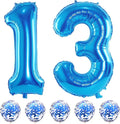 13th Birthday Balloons for Boys, 40 Inch Blue Foil Number 10 Balloons by Lingqiang