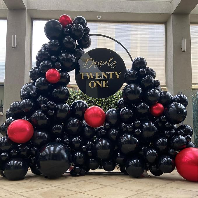 Black Balloons - 12 inch 100pcs Latex - Round Matte Black Birthday Balloon - Image 3