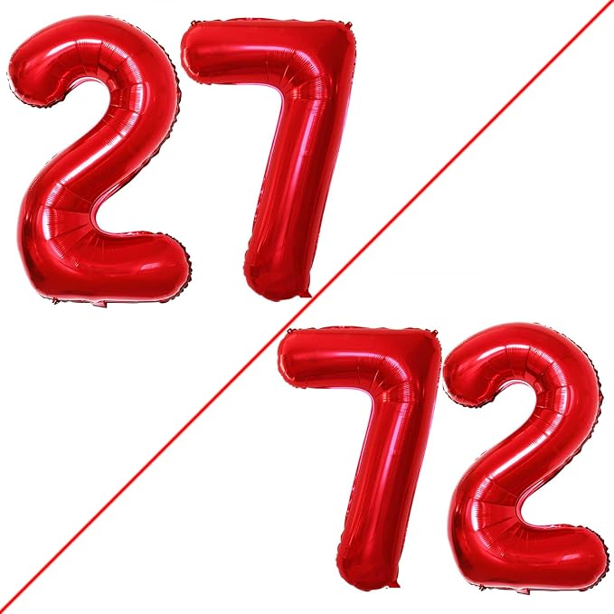 Number 27 Balloons for 27th Birthday Party Decorations, 42 Inch Jumbo Foil by GOER