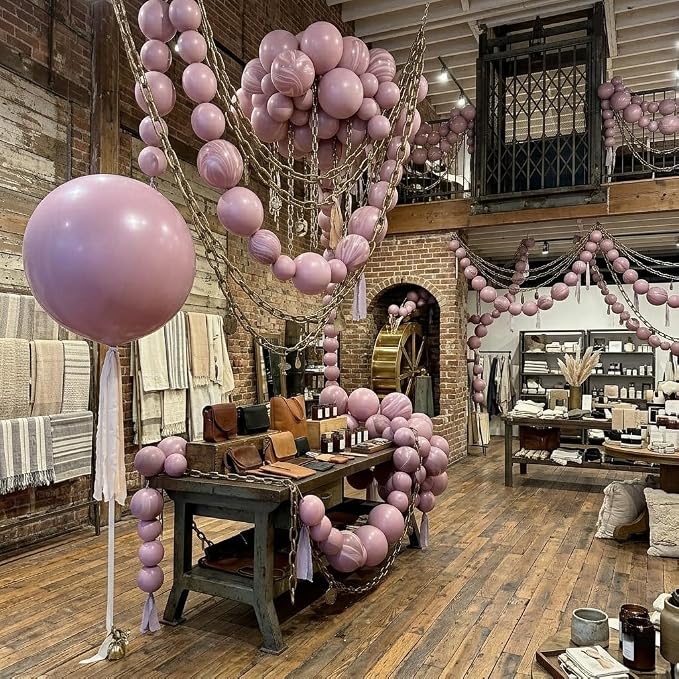 Dusty Pink Linking Balloons, Quick Linked Balloon - Image 6