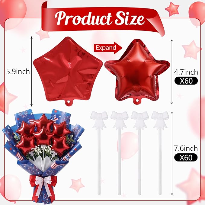 30 Pcs Mini Star Self Inflatable Balloons Bulk - Image 4