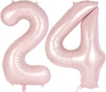 Light Pink Number 24 Balloon, 40 Inch Giant Mylar Number Balloons, Large Foil by AIQINHU