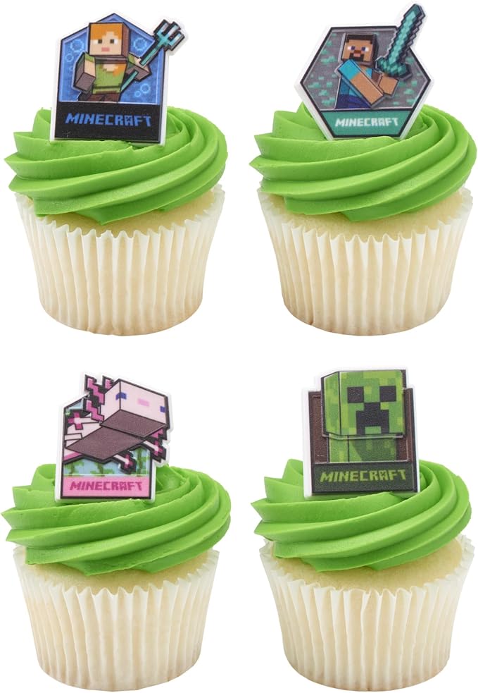 DecoPac Minecraft Lush Finds Rings, Cupcake Decorations Featuring Creeper - Image 6