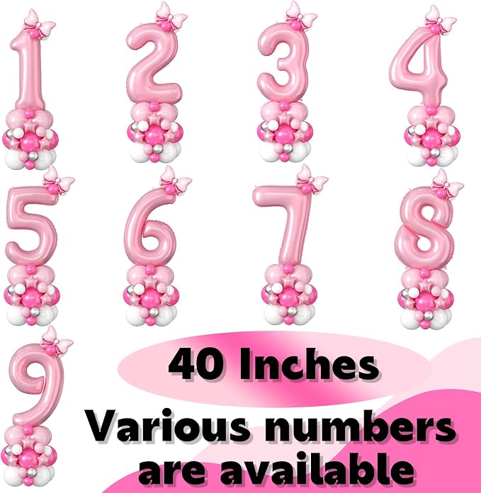40 Inch Pink Number 6 Balloon for 6th Birthday Decorations Pastel Baby Pink - Image 7