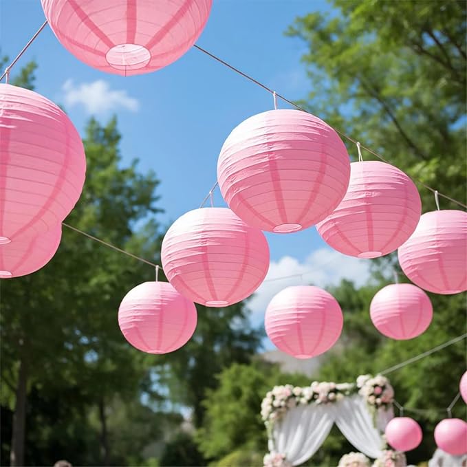 Pink Chinese Paper Lanterns - Image 3