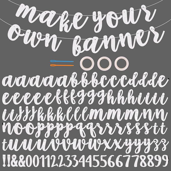 BEISHIDA Glitter White 116 PCS A-Z DIY Letter Banner Kit Make Your Own by Beishida