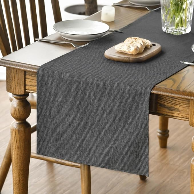 Artoid Mode Grey Table Runner, Seasonal Washable Kitchen Dining Table Decoration by ArtoidMode
