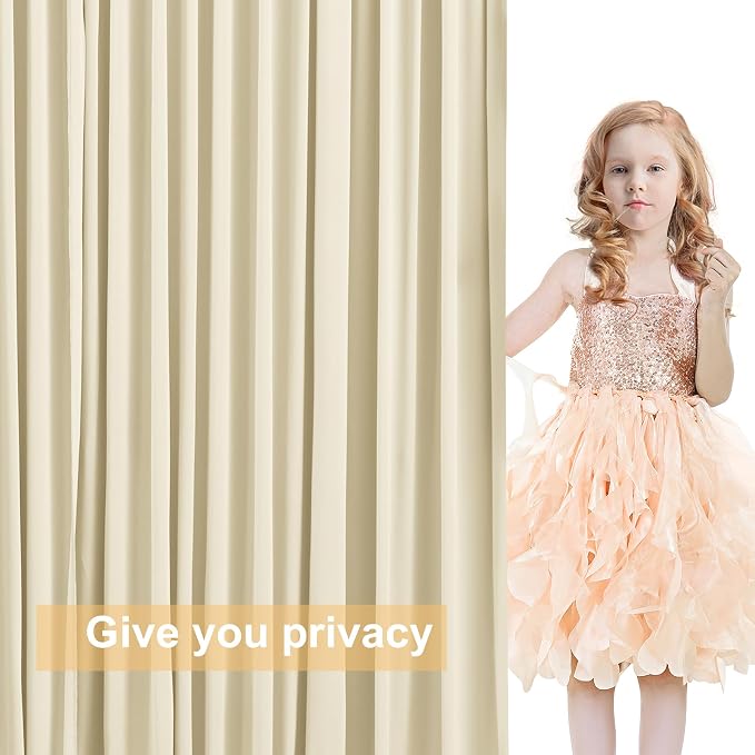 10 Panels Backdrop Curtains for Wedding Party Wrinkle Free Beige Backdrops - Image 8