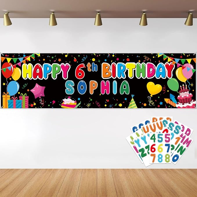 Personalized Birthday Banner For Party, Name And Ages DIY Banner Includes by SUYEPER