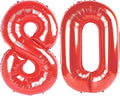 Red Jumbo Number 80 Balloon 40 Inch, Women Men 80 Birthday Supplies, Foil by Upgesy