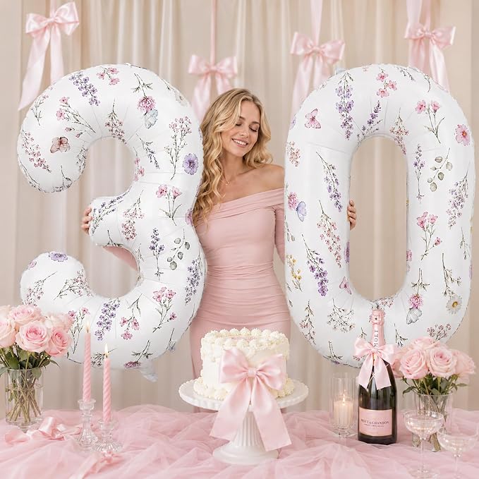 Flower Number 30 Balloons for Wildflower 30th Birthday Party Decorations | 40'' - Image 5