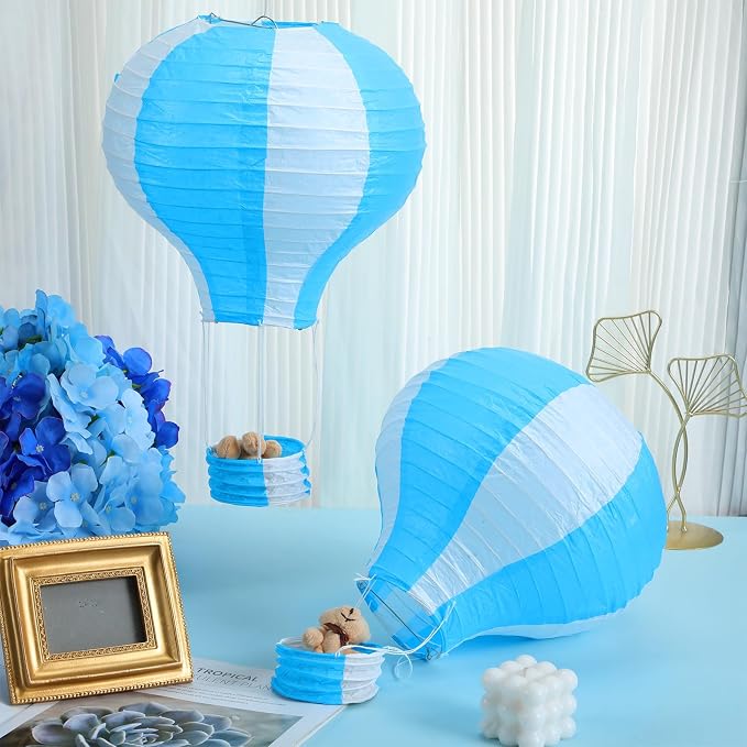 Gemscream 12 Sets Baby Shower Decor Bear Hot Air Balloon Table Centerpieces DIY - Image 4