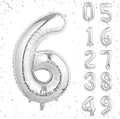 40 Inch Silver Number Balloons, Helium Mylar Foil Number Balloons by Unknown