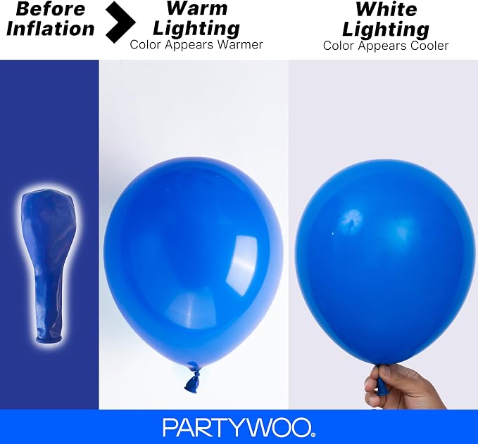 PartyWoo Royal Blue Balloons 120pcs Dark Blue Balloons Different Sizes | 18 12 - Image 3