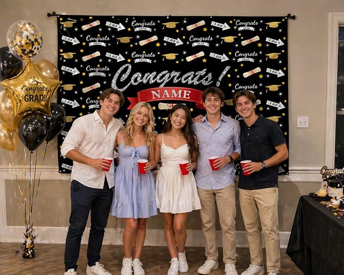 Custom Graduation Backdrop, 2026 Personalized Congrats Grad Photography - Image 6