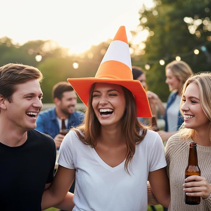 Traffic Cone Hat Crazy Hats for Adults Women Men, Funny Hats Novelty Silly - Image 2