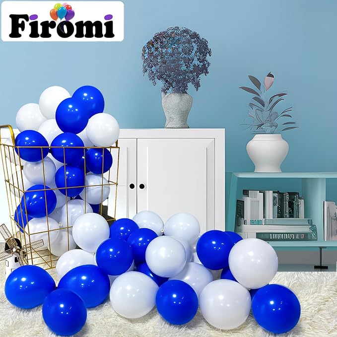 Firomi Small Royal Blue Balloons 5-inch 100 Pack | Helium Shiny Round Blue - Image 4