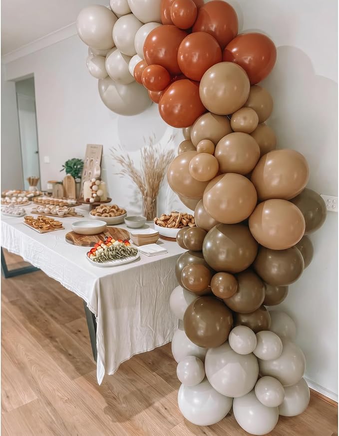 Dark Brown Balloons for Boho Baby Shower Birthday Fall Party Decorations | - Image 6