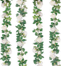 TELDRASSIL 4Pcs Artificial Rose Vine Fake Flower Garland Fake Silk Rose Hanging by Teldrassil