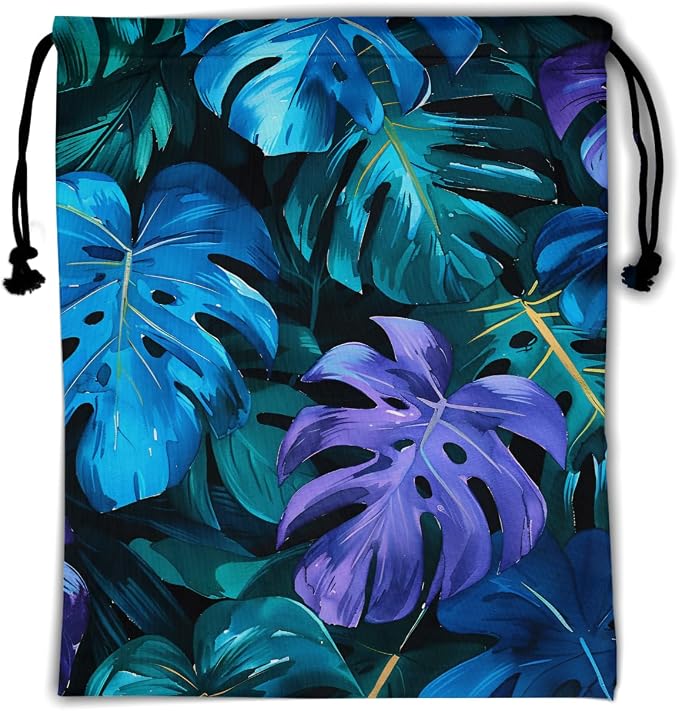 Giwawa Colorful Leaves Gymnastic Grip Bag Abstract Art Palm Leaf Athlete String by Giwawa