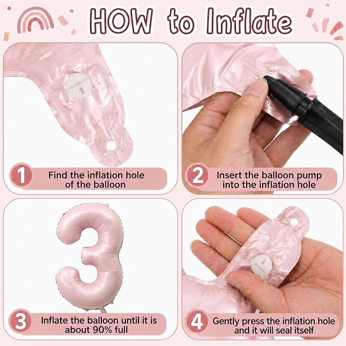 Baby Pink Number 15 Balloon 40 Inch, Foil Digits Festive Party Supplies | - Image 5