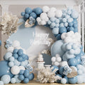 AULE 155Pcs Dusty Blue Balloon Arch Kit White Balloons | Macaron Blue Balloon by AULE