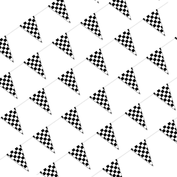 Piokio 100ft Black and White Checkered Flag Banner | Racing Flags, Nascar Cars by Piokio